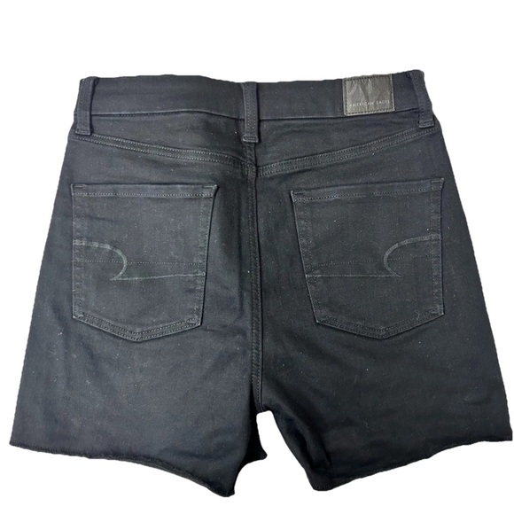 American Eagle Black Women's Ne(x)t Level Stretch Curvy Hi Rise Shortie Shorts - Picture 4 of 9